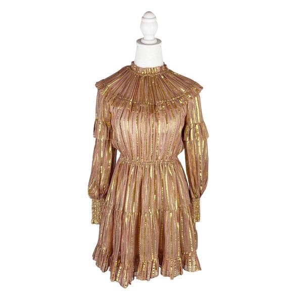 Ulla Johnson Averil Mini Dress 0 Pink Gold NEW - Picture 6 of 13